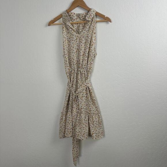 Dresses & Skirts - NWT Beachsissi Womens Medium Dress Floral Brown Tan Cream Button Neck Sleeveless